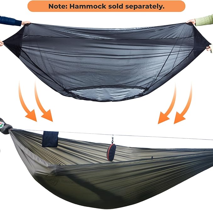 onewind Hammock Mosquito Net Single &amp Double Camping Hammock Bug Netting No See Ums Net 360 Degree Insect Protection Alternative for Onewind Bottom Entry Hammock