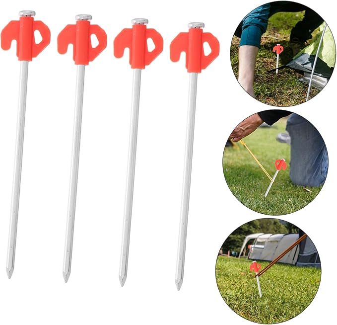 20Pcs Heavy Duty Tent Stakes for Outdoor Camping Windproof Ground Nails for Stable Anchoring Durable Metal Garden Stakes Effortless Installation for Lawn and Camping
