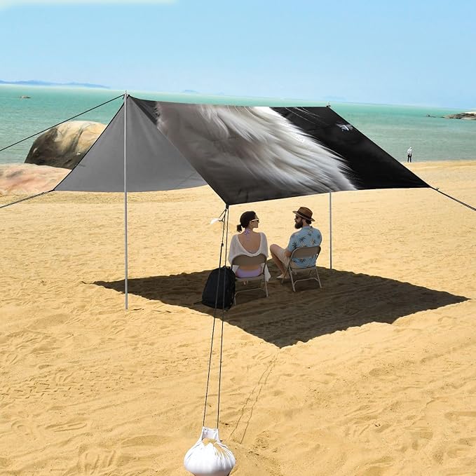 Camping Sun Shelters Beautiful Cat Staring at The Butterfly Beach Canopy 126 * 110.2in