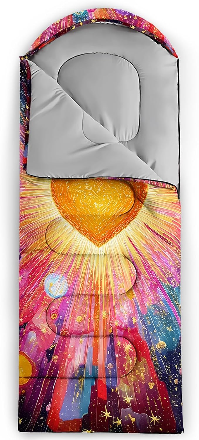 AILONEN Cartoon Camping Sleeping Bag for Boys Girls AdultsLightweight &amp Waterproof3 Season Warm &amp Cold WeatherPortablePrinted Sleeping BagTravelingCampingHiking