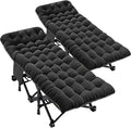 LILYPELLE 2 Pack Folding Camping Cot W/Mattress 78 L x 32 W x 18 H Cot Bed Heavy Duty Wide Camping Cot XXL for Adults Portable Sleeping Cot Bed for Travel Camping/Office Home Nap