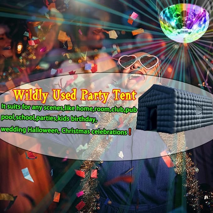 SAYOK 26FT Inflatable Nightclub House Disco Light Nightclub Tent with LED Color Lighting Suitable for Birthday Parties/Friend Gatherings/Family Celebration Parties for Inflatable Club Tent