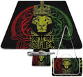 Jamaican Flag Rasta Lion Waterproof Outdoor Picnic Blanket Sandproof Beach Mat for Camping Hiking Grass Travelling