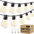 Torkase 150FT Outdoor String Lights LED 45+3 S14 Bulbs Shatterproof IP54 Waterproof Dimmable for Large Outdoor Events Resorts Hotel Lighting - Commercial Grade Connectable