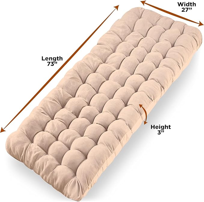 Zone Tech Camping Cot Mattress Pad Premium Quality Outdoor Comfortable Thicker Cotton Sleeping Cot Lightweight Waterproof Bottom Pad Mattress for Adult Kid