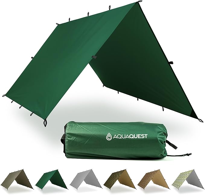 AquaQuest Safari Tarp – Lightweight Waterproof (5000mm) Seam-Taped Ripstop Rain Fly for Backpacking Thru-Hiking &amp Hammock Camping
