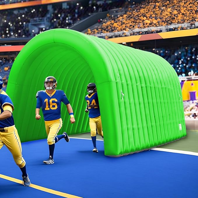OZIS 16Ft Inflatable Tunnel Entrance Sports with Installed Blower Inflatable Football Tunnel Tent Entryway for Business Advertising Event Exhibition Promotion(Green16x10x10Ft)
