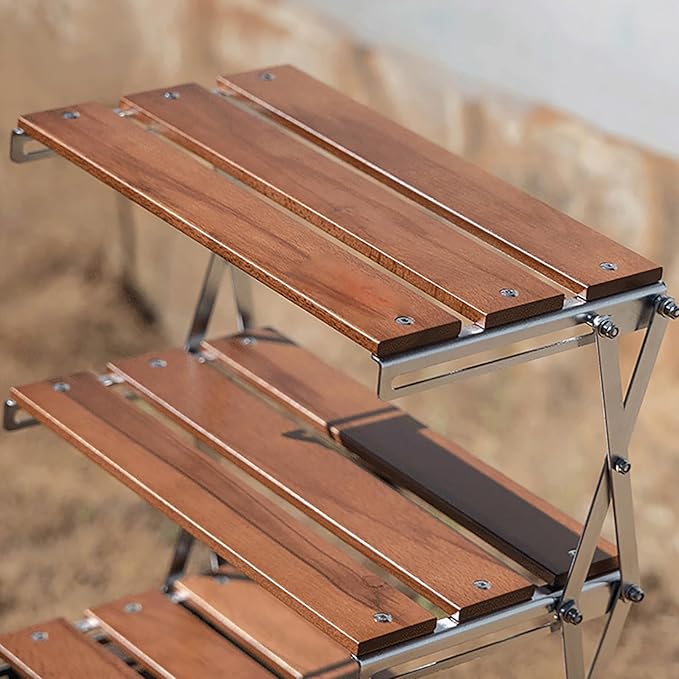 Folding Metal Aluminum Alloy Storage Rack Folding Shelf Storage Display Rack Desktop Storage Rack Camping Storage Rack
