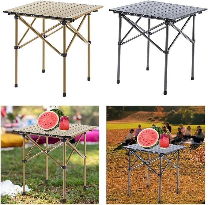 Camp Table Lightweight Camping Foldable Table Shelf Desk for Outdoor Barbecue Balcony (Color : Black) (Yellow)