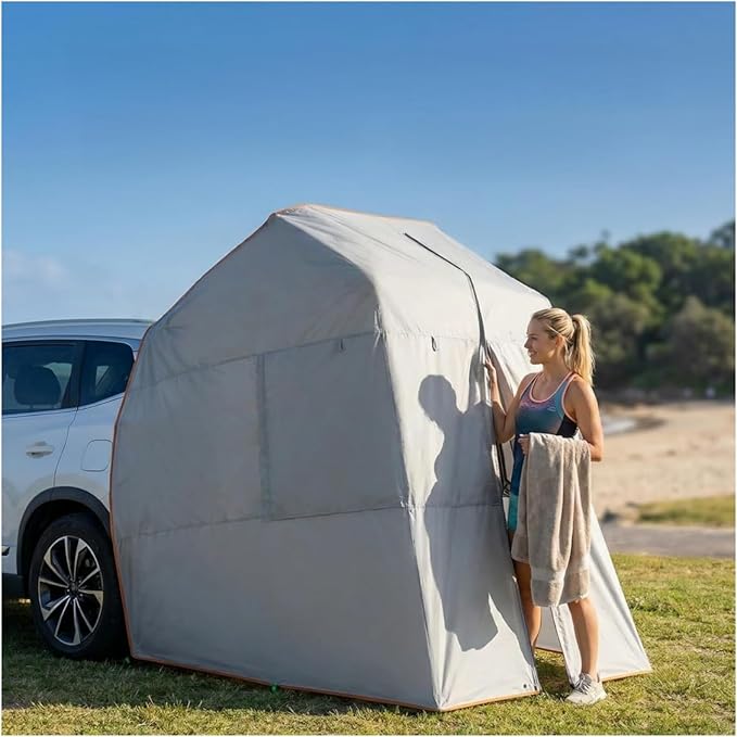 Instant Hatchback Cabana Privacy Changing Room Car Camping Tent Rope Fastened Tailgate Shelter for SUV Van MPV