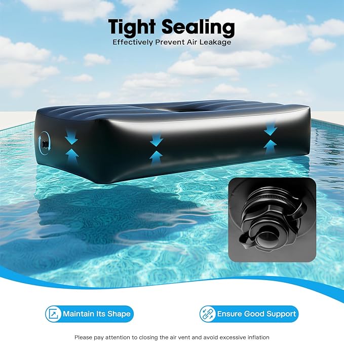 BBL Bed 72 x 40 Inflatable Mattress with Hole BBL Bed After Surgery for Sleeping Ergonomics PVC Pregnancy Bed Inflatable Mattress Air Mattress for Camping Traveling Hiking (Black)