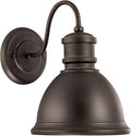 Capital Lighting 9492OB Industrial Outdoor Metal Dome Wall Sconce 1-Light 75 Watt 13 H x 9 W Old Bronze