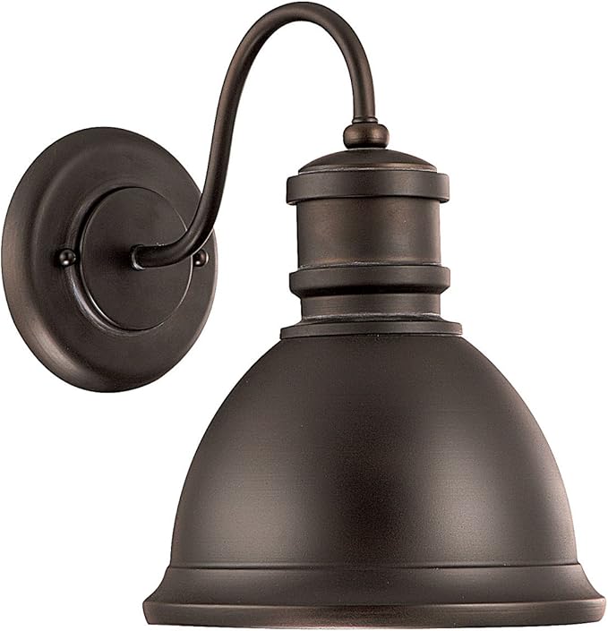 Capital Lighting 9492OB Industrial Outdoor Metal Dome Wall Sconce 1-Light 75 Watt 13 H x 9 W Old Bronze