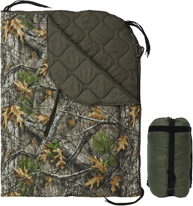 LOOGU Camo Blanket Waterproof Insulation Poncho Liner for Outdoor Camping Hiking Hunting Survival Backpacking Picnicking