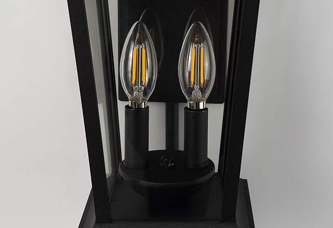 Outdoor Wall Lantern Large Exterior Waterproof Wall Sconce Light Fixture Black Anti-Rust Outside Porch Sconce Lights with Clear Glass