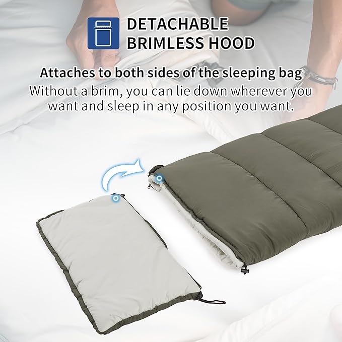 Naturehike Camping Sleeping Bag Spliceable Double Sleeping Bag for Adults&ampKids Cold&ampWarm Weather Lightweight Waterproof Sleep Bag LD150 Black