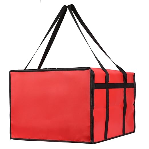 Bodaon Insulated Pizza Delivery Bag 20 x 20 x 14 Pizza Warmer Bags for Carry Hot Rideshare Delivery Bag Food Warmers for Parties Pizza Carrier for Commercial Drivers Red 1-Pack