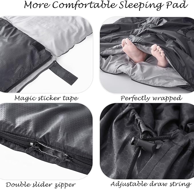 Tuphen Double Sleeping Bag Sleeping Bag with 2 Pillows Queen Size XL Bag for 2 People Cold Warm Weather- 3 Seasons Waterproof Adults for Camping Backpacking or Hiking