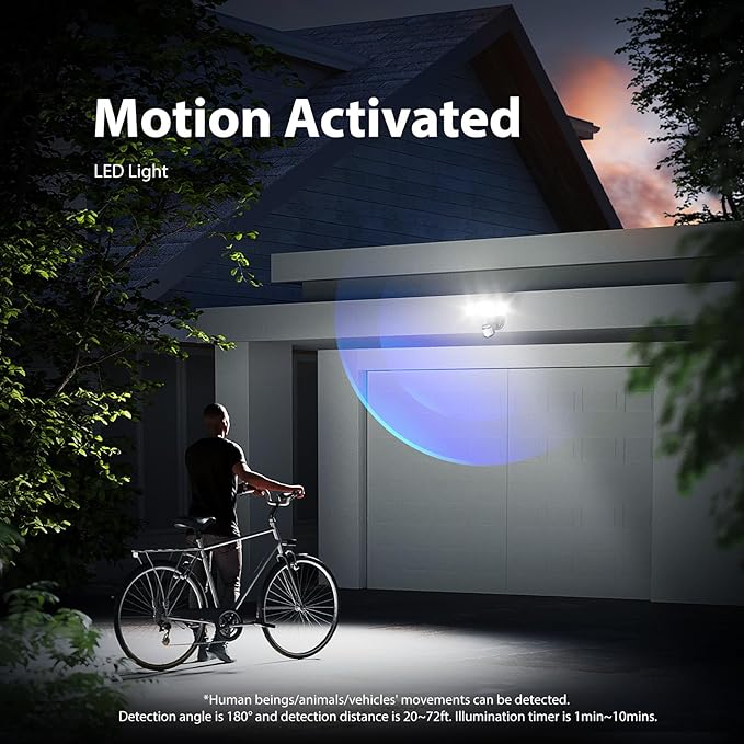 Onforu 100W LED Motion Sensor Outdoor Lights Dusk to Dawn Flood Light Outdoor Motion Sensor Hardwired Security Lights Floodlights Outside 11000LM 6500K Daylight IP65 Waterproof (Black)