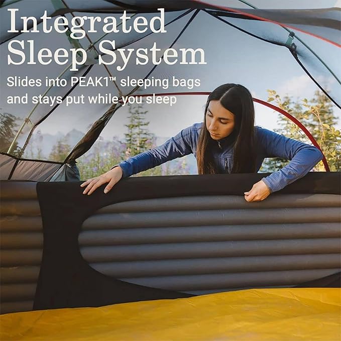 Coleman PEAK1 Sleeping Camp Pad with Integrated Valve System and Carry Bag for great for Backpacking Hiking and Rugged Car Camping Marigold