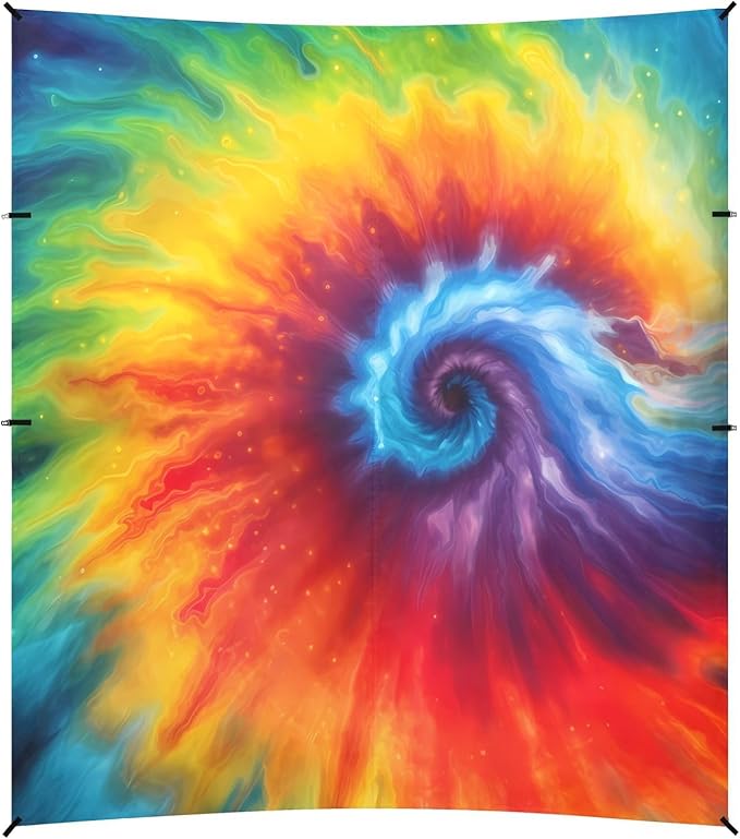 Tie Dye RainbowCamping Sun Shelters 9.2 x 10.5 FT Beach Canopy Tent Sun Shade with Carrying Bag for Camping Trips Fishing Backyard Fun or Picnics 21340877