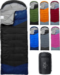 Lightweight 3-Season Sleeping Bag for Adults/Kids Camping Compact w/Compression Sack Waterproof Ripstop Portable for Backpacking Hiking Travel