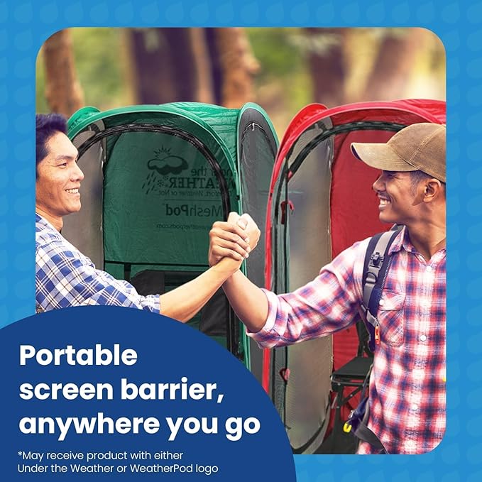 Under the Weather WeatherPod Original Shark Tank MyPod™ Mesh 1-2 Person Pop-Up Screen Pod - Keeps Out Bugs Mosquitos and Harmful UV Rays - UPF 50 for Maximum Protection from The Sun