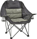 OUTSIDER Oversized Camping Chair Comfort Padded Lounge ChairOutdoor Camp Folding Chair Balcony Lounge 400lb Capacity