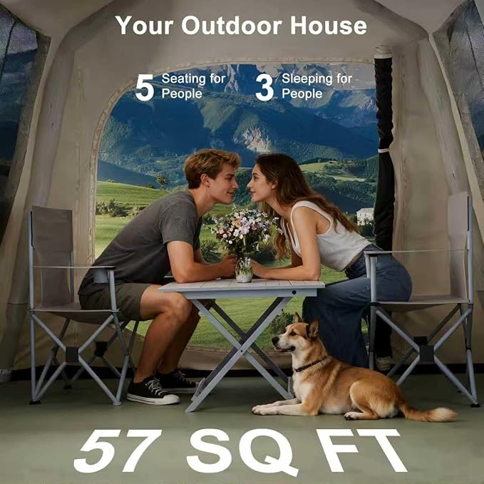 Automatic Inflatable Camping TentEasy Set up 4-6 Person Glamping Outdoor Air Blow Up Tents Quick Setup Air Tent with a Built-in air PumpSuitable for use Throughout The Four Seasons