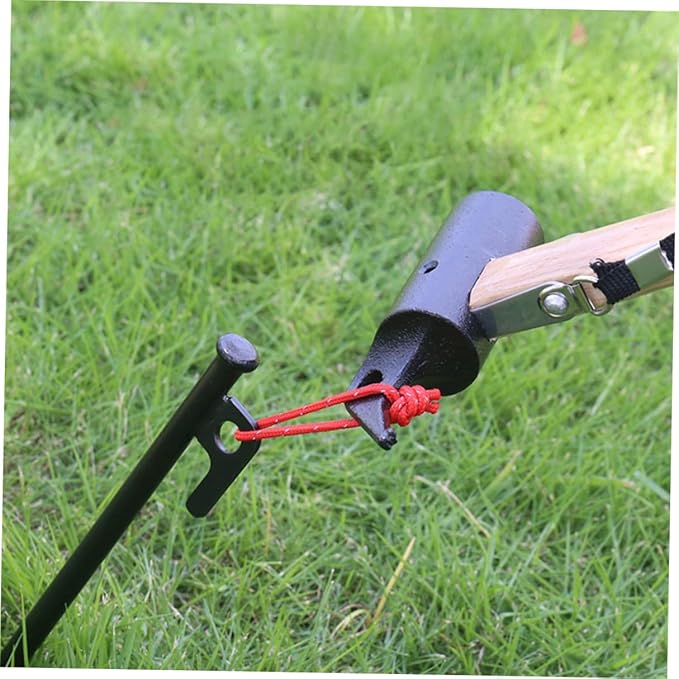 Kisangel 8pcs Heavy Duty Metal Tent Pegs with Rope 30cm Black Ground Stakes Set for Outdoor Camping Tarp Fixing and Windproof Tent Anchors with Storage Bag