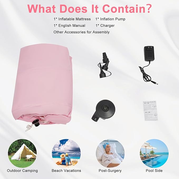 Blow Up Couch Inflatable Couch with Electric Pump BBL Bed After Surgery for Sleeping Post Surgery Recovery &amp Travel Portable Foldable Air Couch for Adults