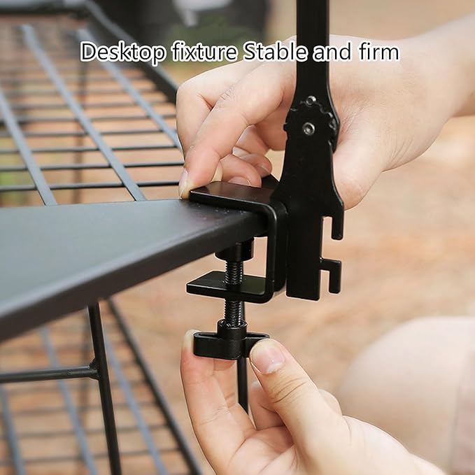 Folding Lamp Stand Outdoor Table Lamp Hanger Rack Portable Desktop Camping Light Stand for Outdoor Camping Hiking