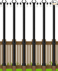 AILBTON 4.8Ft String Light Poles 6 PackLight Poles for Outside LightsOutdoor with Fence Brackets Hanging LightsMetal Stand Deck Patio Backyard