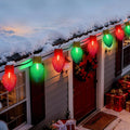 Jumbo Christmas Lights 16FT Giant Christmas Lights with 10 5'' LED Red Green Giant Strawberry Bulbs C7 Hanging Xmas Light for Patio Garden Party Outdoor Xmas Decorations