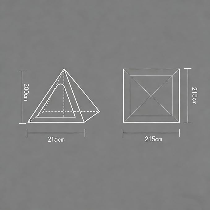 300D Oxford Fabric Pyramid Tent - Waterproof &amp Windproof Camping Tent for Backpacking &amp Hiking Trips
