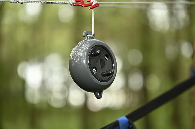 Onewind 40' HMWPE Tent Guyline and Tarp Ridgeline Mini Reel Lightweight No Knot Camping Rope and Tent Cord for Hammock Tarp and Rain Fly 3 Prussik Knots Black