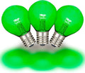 Novelty Lights 25 Pack G30 Glass LED Globe Bulbs String Light Replacement Bulbs E12 Candelabra Base Energy Efficient Outdoor Patio Lighting Green