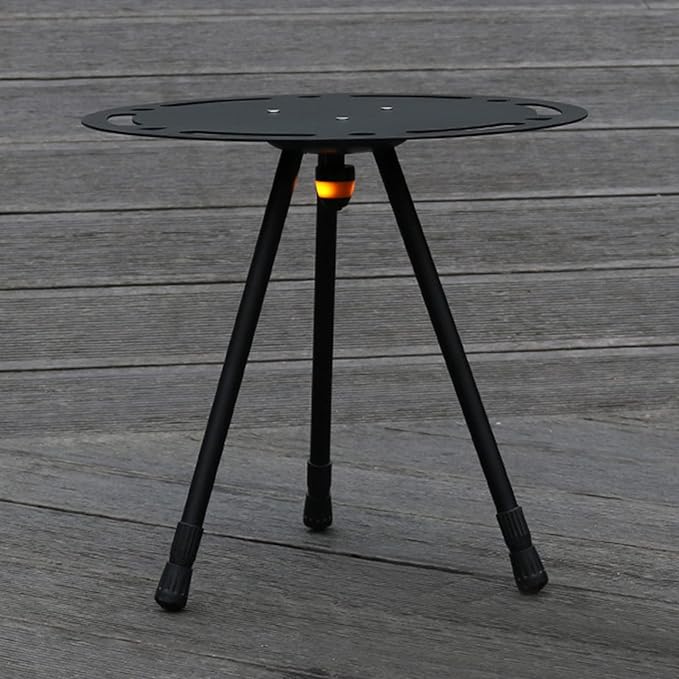 Topyond Folding Camping Table Portable Height Adjustable Outdoor Small Round Table Lightweight Aluminum Alloy Beach Table for Travel and Camping