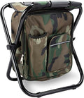 Backpack Cooler Chair Portable Fishing Chair Folding Seat 400 LBS Large Capacity Camouflage Bag Outdoor Gear Camping Stool for Travel Beach Hiking Picnic