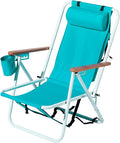 Folding Beach Chair 4-Position Recline Portable Beach Chair Lightweight 8.8 lbs 265 lbs Capacity Durable Steel &amp Oxford with Backpack Straps for Camping Outdoor