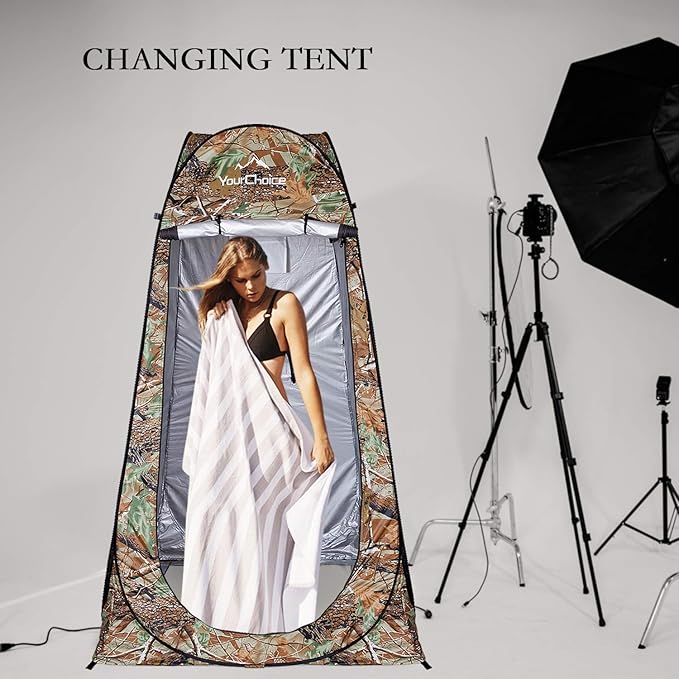 Your Choice Pop Up Privacy Shower Tent 3.9 x 3.9 x 6.2FT Portable Camping Changing Room Instant Setup Outdoor Shelter with Silver Coating Vent Window &amp Carry Bag for Beach Hiking &amp RV | Po