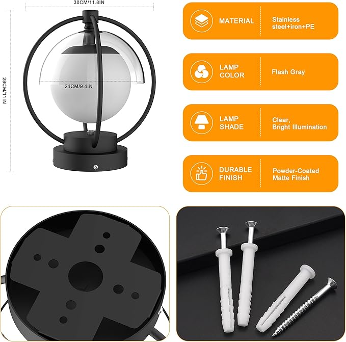 Solar Post Lights with Remote Control Modern Pillar Light Dusk to Dawn IP54 Waterproof Solar Post Cap Lights with 3200K LED Outdoor Light Fixture for Garden Deck Patio Outside Lighting (Moon)