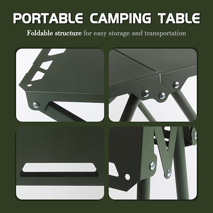 Folding Tactical Outdoor TablePortable Adjustable Height IGT Modular Panels Camp Table with Light Bracket for Travel expeditions Hiking Picnics BBQs &amp Beach Trips