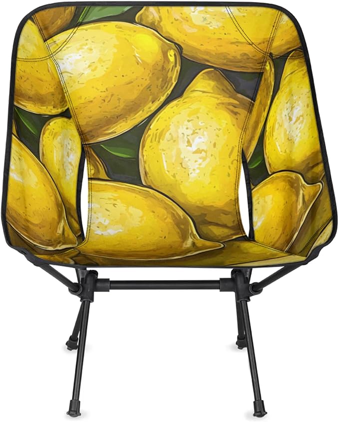 Honeybaby Folding Camping Chair Lemons Fruit Camping Chairs Lightweight Portable Chair Outdoor Foldable Chairs for Camping Travel Picnic Beach Hiking