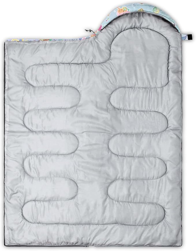 Kids Sleeping Bag for Boys GirlsBlue Ripples Print-Lightweight Warm Portable Outdoor Indoor-Waterproof Cold Weather Resistant Sleeping Bag for Camping Hiking