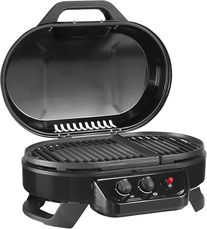 Coleman RoadTrip 225 Portable Tabletop Grill 2-Burner Gas Grill with Matchless Ignition &amp Adjustable Temperature Control 11000 BTUs of Power for Grilling Tailgating Camping BBQ &amp More