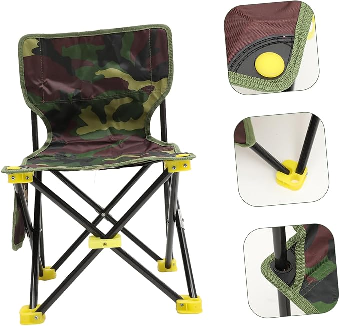 GALPADA Practical Outdoor Folding Chair Oxford Folding Stool Easy to Assemble for Fishing