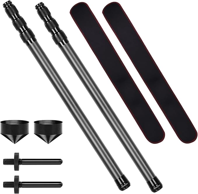 Telescoping Tarp Poles Heavy Duty Adjustable Carbon Fiber Tent Poles Portable &amp Lightweight for Tent Fly Awning Outdoor Camping Hiking 5.6FT