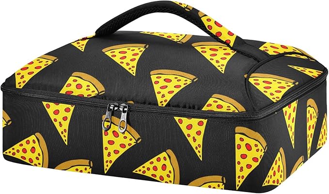 CEBUGI Cartoon Pizza Insulated Casserole Carrier for Hot or Cold FoodInsulated Food Carrier for Potluck Parties/Picnic/CookoutsFits 9x13