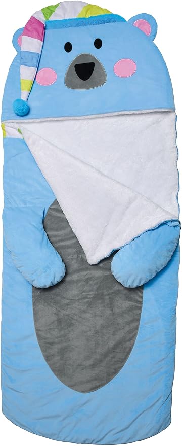 iscream Cozy Polar Bear 73 x 25 Faux Sherpa-Lined Plush Fleece Zippered Sleeping Bag